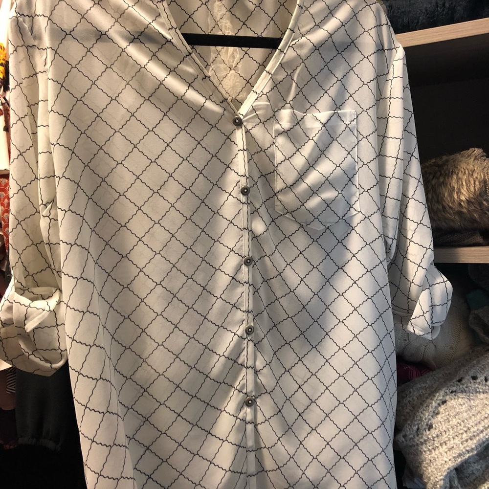 Cabi black and white top #740